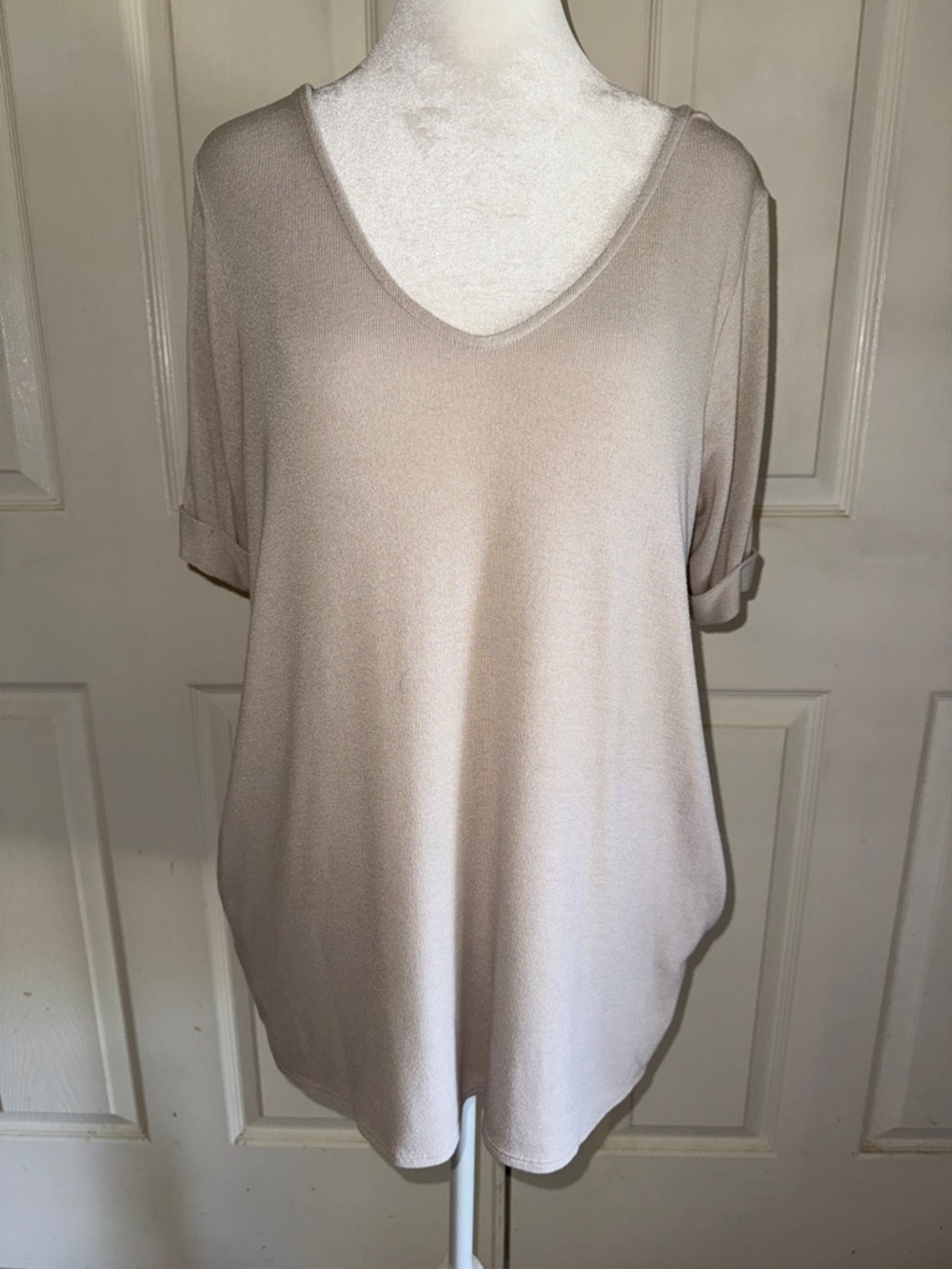 Mickey & Jenny Beige Oversized Pocket Tunic Top